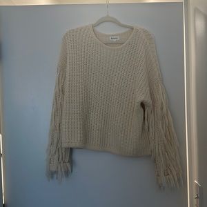 &merci fringe sweater ivory
